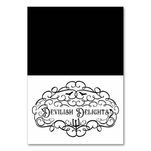 悪魔の喜び ヴィンテージ ハロウィン 食品 テント テーブルナンバー (正面)