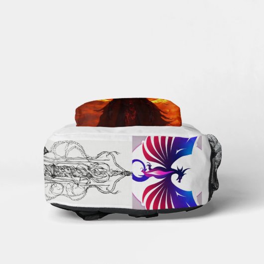 悪魔の喜び：悪魔インスパイアファッションバッグ プリントバックパック (底面)