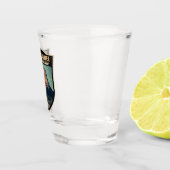 悪魔の塔の国のモニュメントワイオミング水色 ショットグラス (右)
