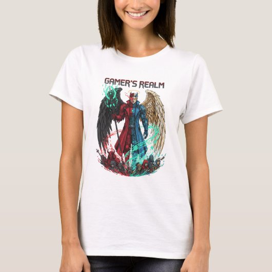 悪魔の天使ゲーマーアバター レルムTシャツ Tシャツ (正面)