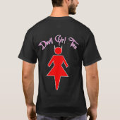 悪魔の女の子のティーの/wのピンクのフォント tシャツ (裏面)