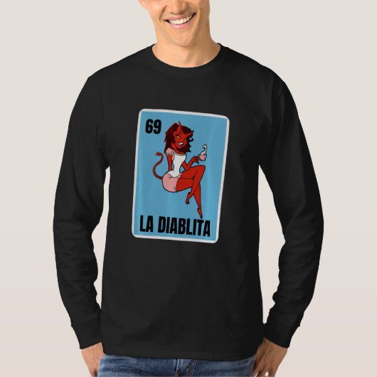 悪魔の女の宝くじ可愛いメキシコの宝くじラ・ディアブル Tシャツ (正面)