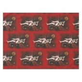 悪魔の女性テーブルクロスを踊るヴィンテージ テーブルクロス (正面(横))