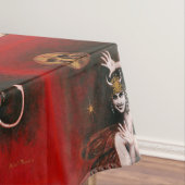 悪魔の女性テーブルクロスを踊るヴィンテージ テーブルクロス (インサイチュ)