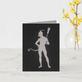 悪魔の姿勢の挨拶及びメッセージカード カード (黄色い花)