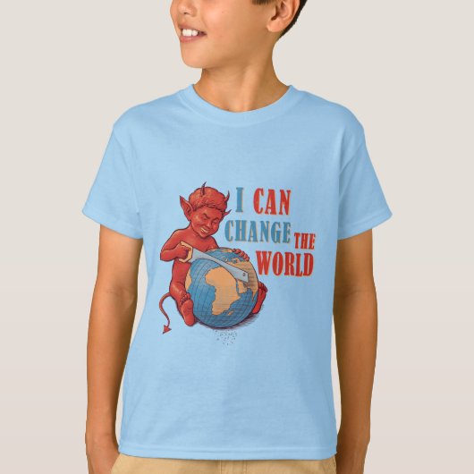 悪魔の子供「世界を変えられるよ」 Tシャツ (正面)