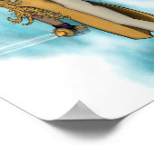 悪魔の層アフロティア白熱［赤熱］光を放つキック赤い目 ポスター (角)