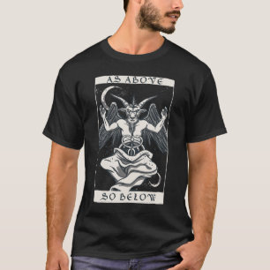 悪魔の崇拝の悪魔主義の下で上記のようにバプテスマ Tシャツ