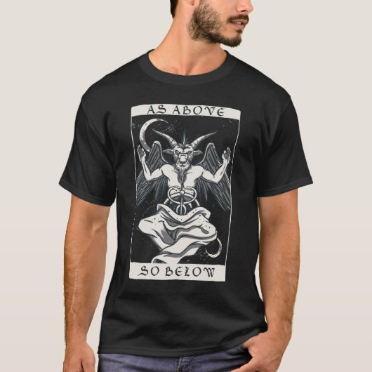 悪魔の崇拝の悪魔主義の下で上記のようにバプテスマ Tシャツ (正面)
