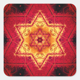 悪魔の床 - クラシックな円形ステッカー スクエアシール