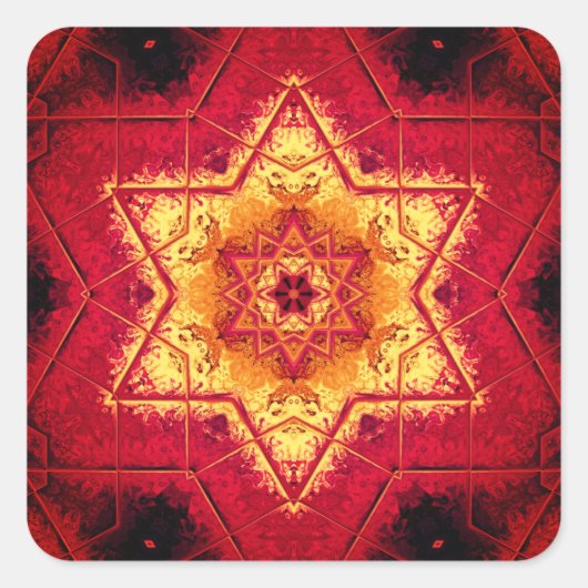 悪魔の床 - クラシックな円形ステッカー スクエアシール (正面)