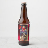 悪魔の強いビール、ワックスシールモノグラム、古いタロット ビールラベル (正面)