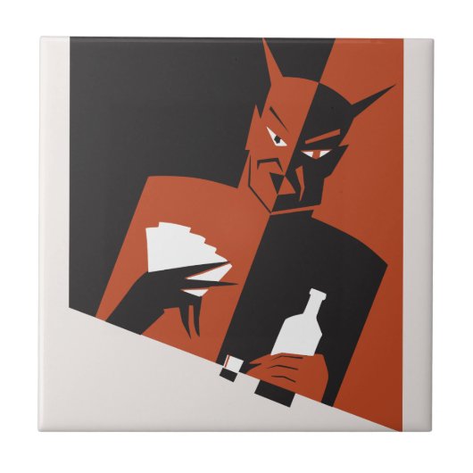 『悪魔の悪徳』セラミック瓦 タイル (正面)