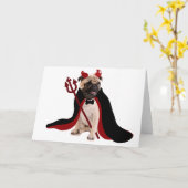 悪魔の悪魔のハッピーハローウィンをトリックまたは扱う カード (黄色い花)