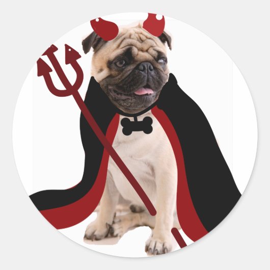 悪魔の悪魔のハッピーハローウィンをトリックまたは扱う ラウンドシール (正面)