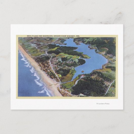 悪魔の湖の空中表示 ポストカード (正面)