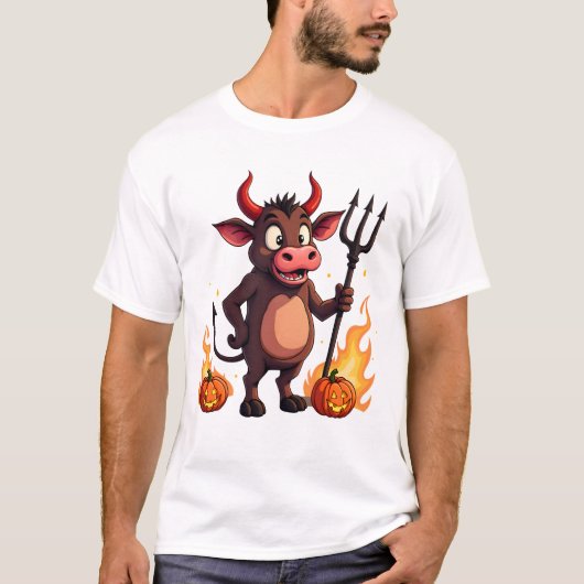 悪魔の牛のいたずら Tシャツ (正面)