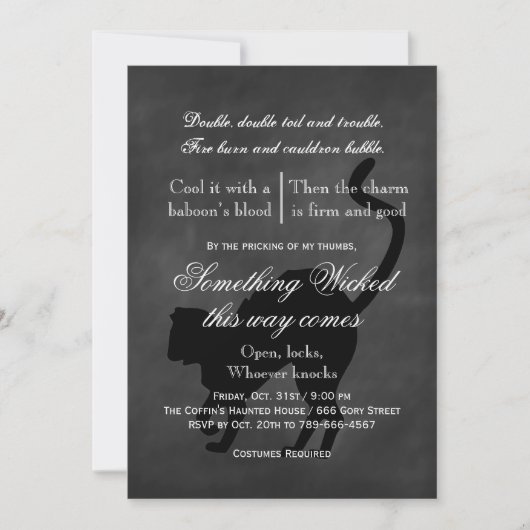 悪魔の猫 ハロウィン招待状 招待状 (正面)