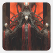 悪魔の生き物の暗いファンタジーホラー スクエアシール (正面)