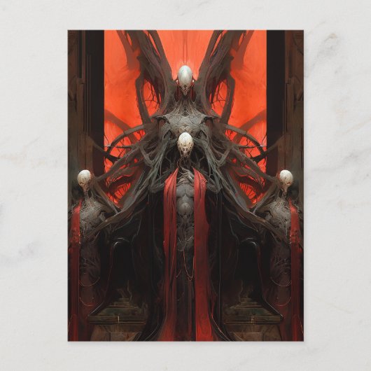 悪魔の生き物の暗いファンタジーホラー ポストカード (正面)
