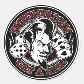 悪魔の男ステッカー ラウンドシール