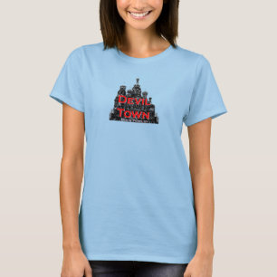 悪魔の町の女性の合われた焼損 Tシャツ