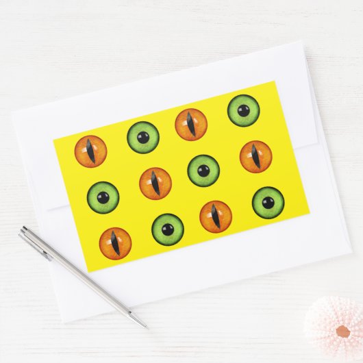 悪魔の目 長方形シール (封筒)