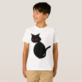 悪魔の目 黒猫 Tシャツ (正面フル)