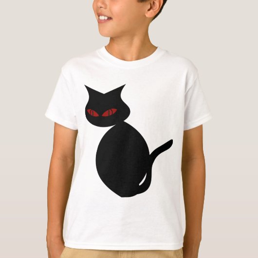 悪魔の目 黒猫 Tシャツ (正面)
