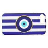 悪魔の眼からの保護(ギリシャ国旗のストライプ) Case-Mate iPhoneケース (裏面(横))