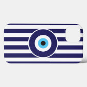 悪魔の眼からの保護(ギリシャ国旗のストライプ) Case-Mate iPhoneケース (裏面 (横))
