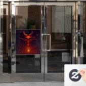 悪魔の窓にしがみつく ウィンドウサイン (オフィスドア)