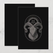 悪魔の羊の五芒星 バフォメット サタン オカルト サタニック 招待状 (正面/裏面)