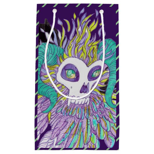 悪魔の羽の不気味怪物 スモールペーパーバッグ (正面)