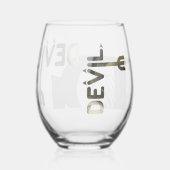 悪魔の茎のないワイングラス抽象芸術ブラック金ゴールド ステムなしワイングラス (裏面)