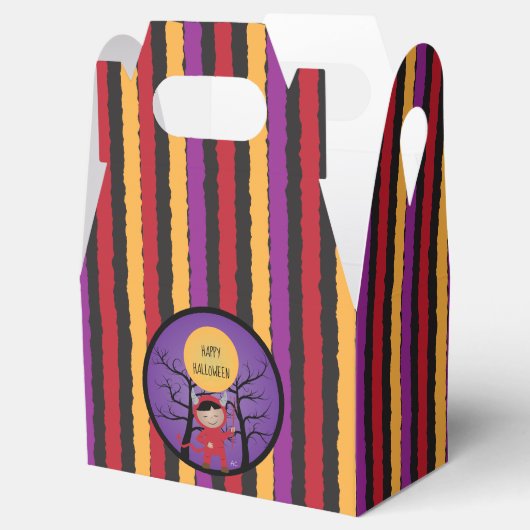 悪魔の衣装を着たカラフル子供ハロウィーンの愛玩箱 フェイバーボックス (オープン)