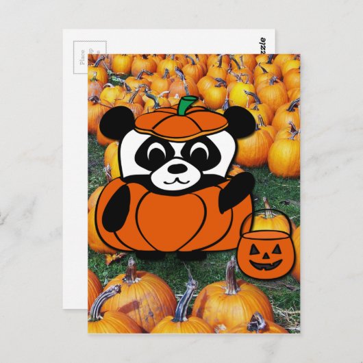 悪魔の衣装を着たパンダが恐怖の迷宮にやってくる ポストカード (正面/裏面)