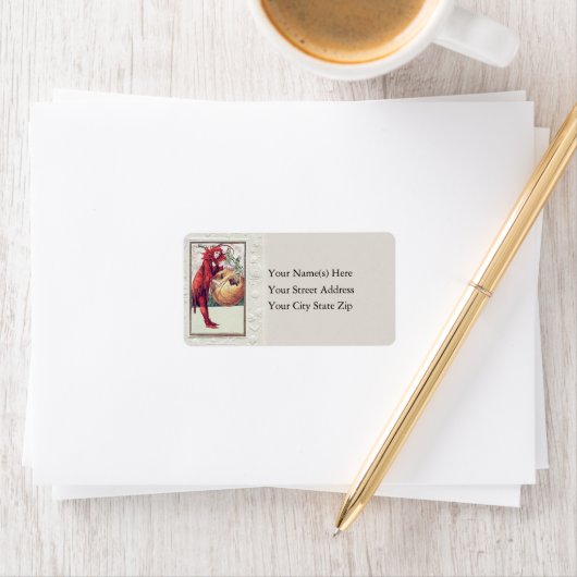 悪魔の衣装を着た女性ヴィンテージ住所 シール (インサイチュ)