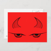 悪魔の角と赤い目がカスタマイズ可能 ポストカード (正面/裏面)