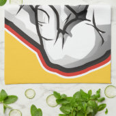 悪魔の角の手ぶり キッチンタオル (折り畳み)