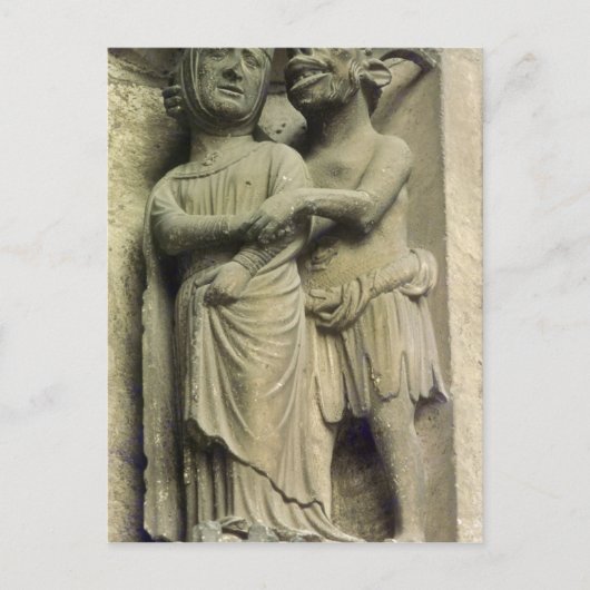 悪魔の誘惑する女性、外部姿 ポストカード (正面)