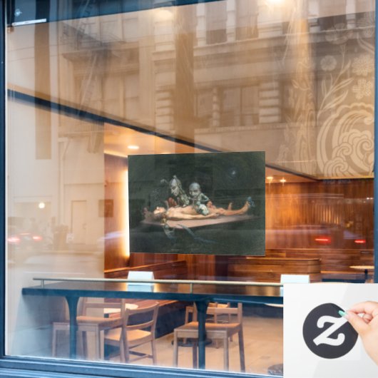 悪魔の霊が見える死の近い体験 ウィンドウサイン (カフェ窓)