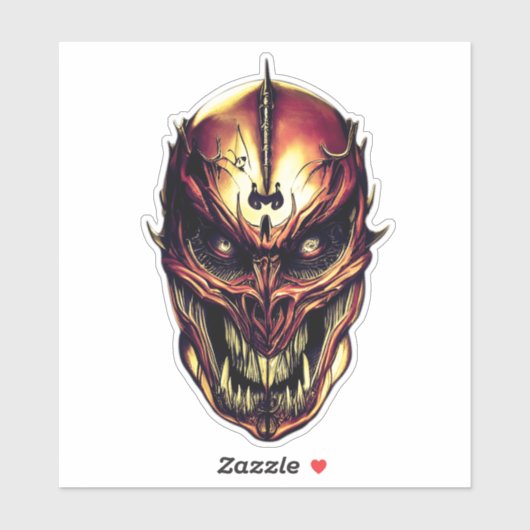 悪魔の頭は獰猛で恐ろしい顔をしている シール (シート)