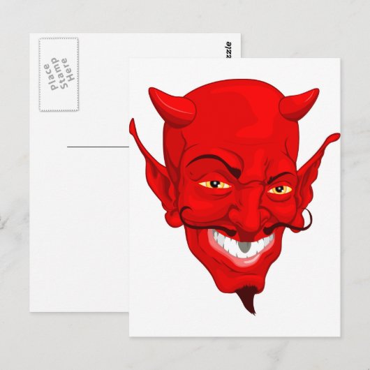 悪魔の顔 ポストカード (正面/裏面)