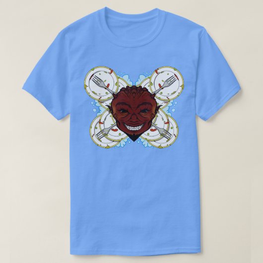 悪魔の食洗機なしキャプション Tシャツ (デザイン正面)