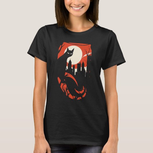 悪魔の黒猫 Tシャツ (正面)