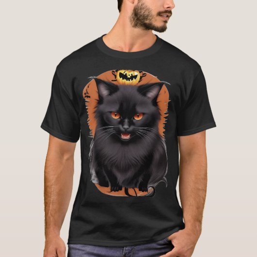 悪魔の黒猫Tシャツ Tシャツ (正面)