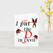 悪魔のＤを私が担当！お揃いのハロウィンカップル面白Ｔシャツ カード (黄色い花)