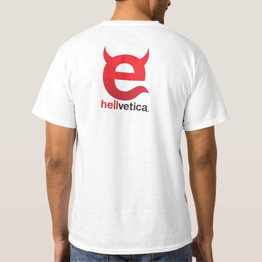 悪魔の"e" ヘルベチカTシャツ Tシャツ (裏面)