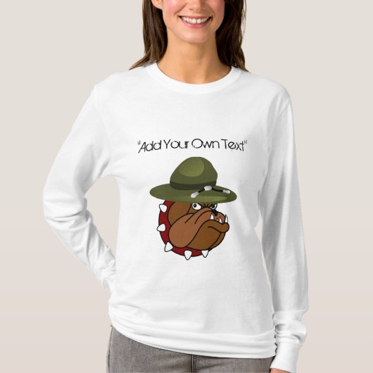 悪魔のBull犬(あなた自身の文字を加えて下さい) Tシャツ (正面)